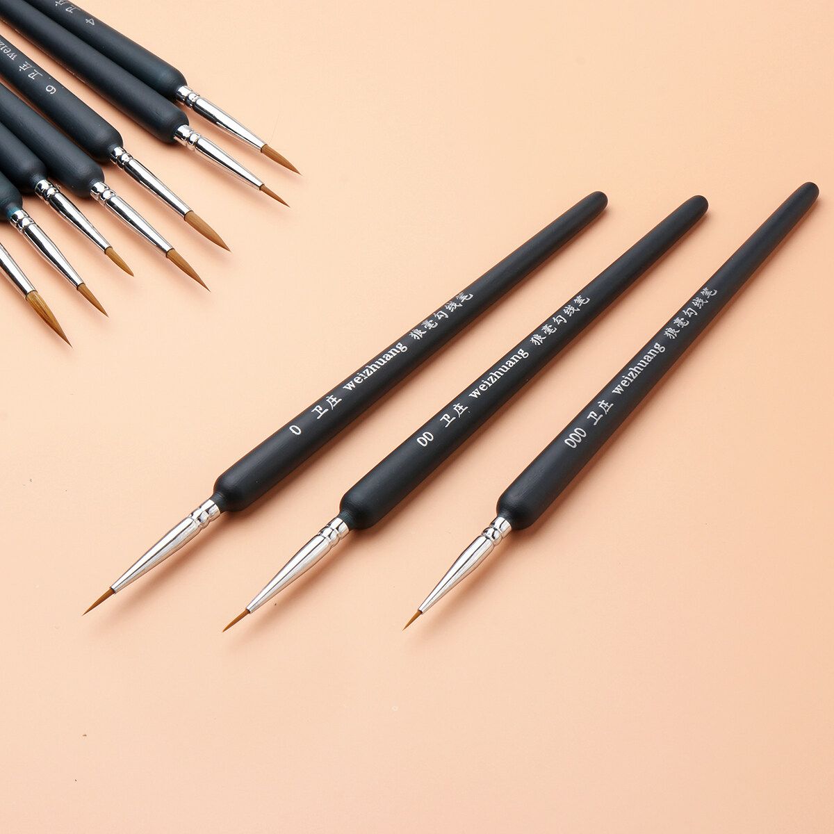6/9/10 PCS/Set Artist Brush Hand-painted Hook Line Drawing Pen Art Miniatures Paint Brushes Fine Detail Gouache Refill Supplies