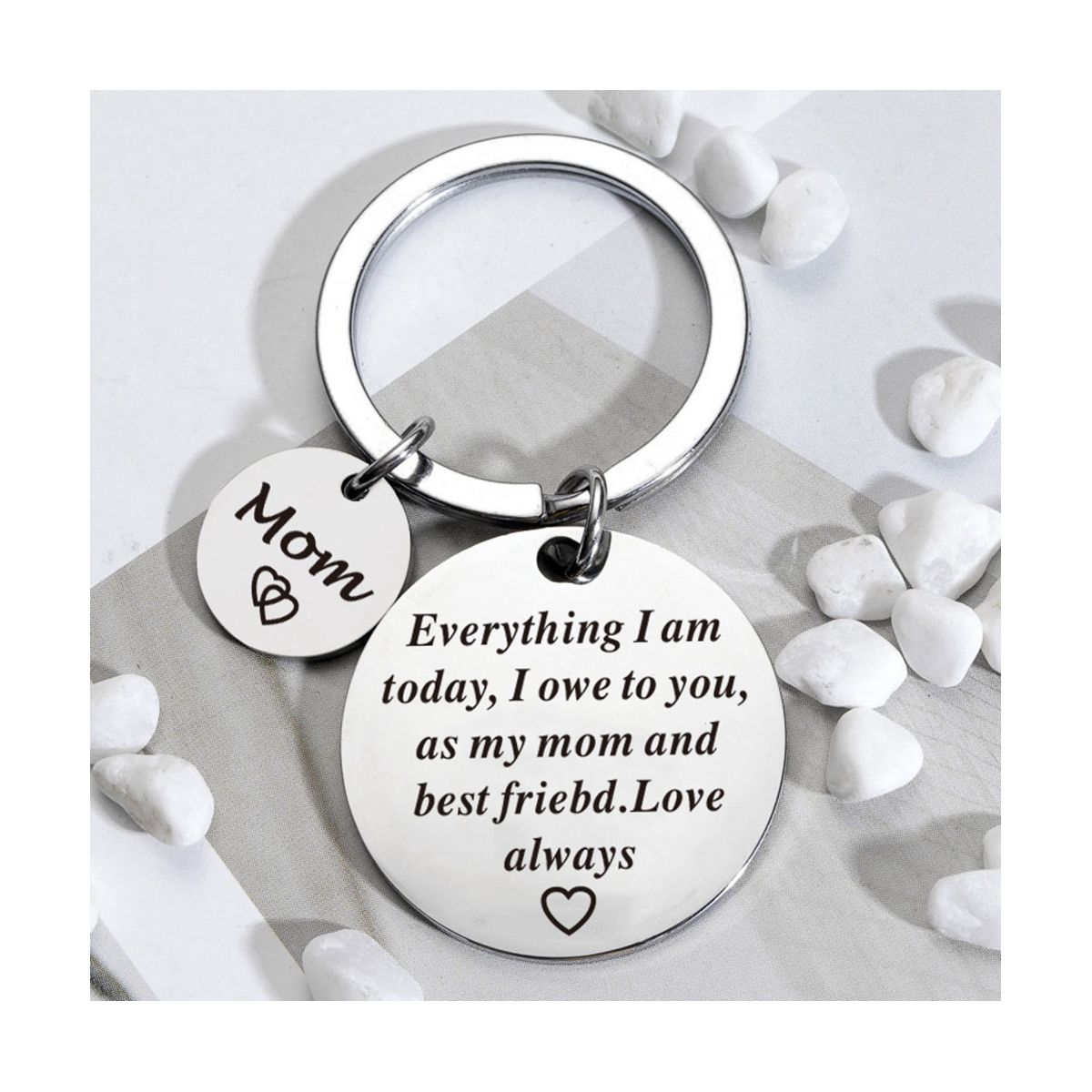 Mom Birthday Gifts Keychain-As My Mom and Best Friend,Love