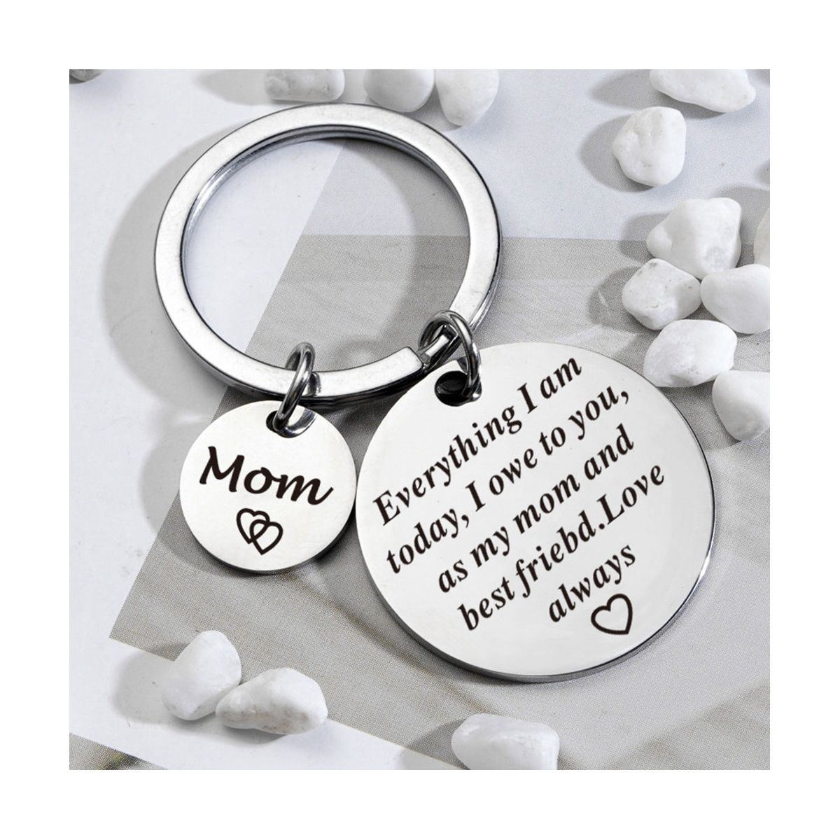 Mom Birthday Gifts Keychain-As My Mom and Best Friend,Love