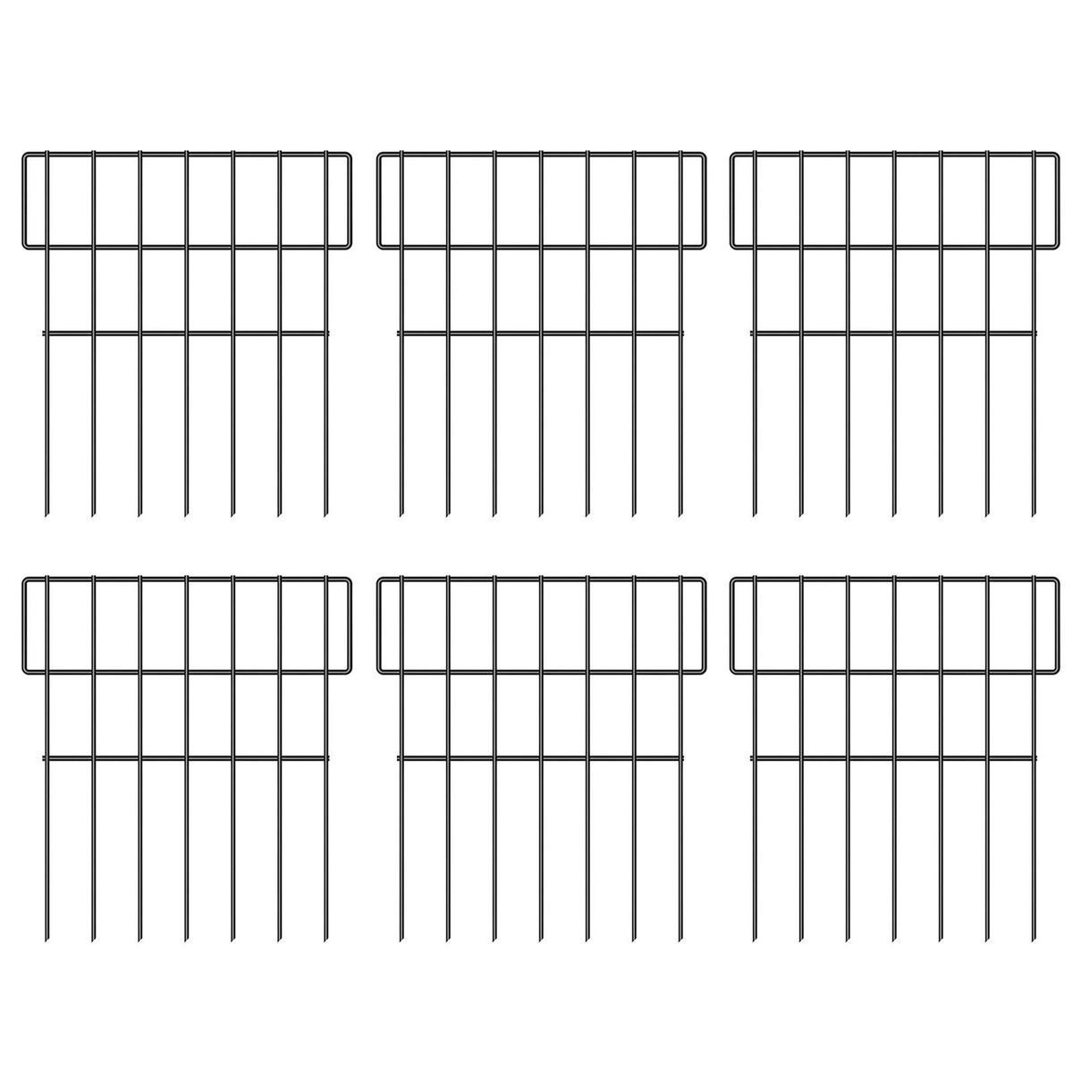 6pcs Garden Fence Panels Easy Install Barrier for Farm Yard Outdoor