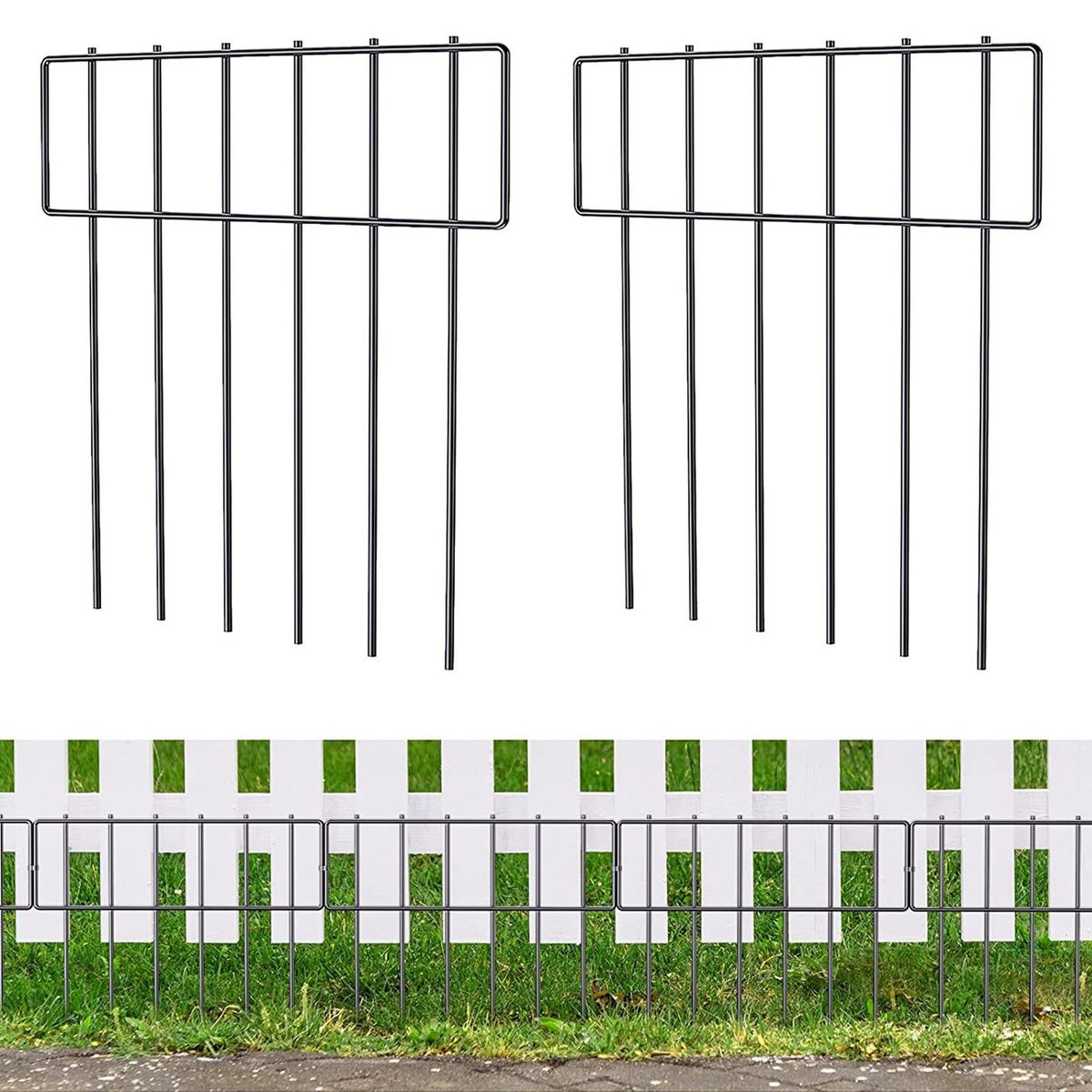 6pcs Garden Fence Panels Easy Install Barrier for Farm Yard Outdoor