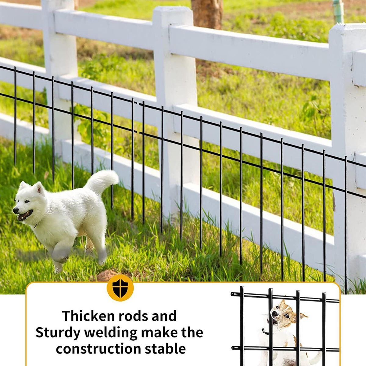 6pcs Garden Fence Panels Easy Install Barrier for Farm Yard Outdoor