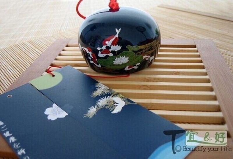 Ceramic Japanese Wind Chimes Lucky Bells Hanging