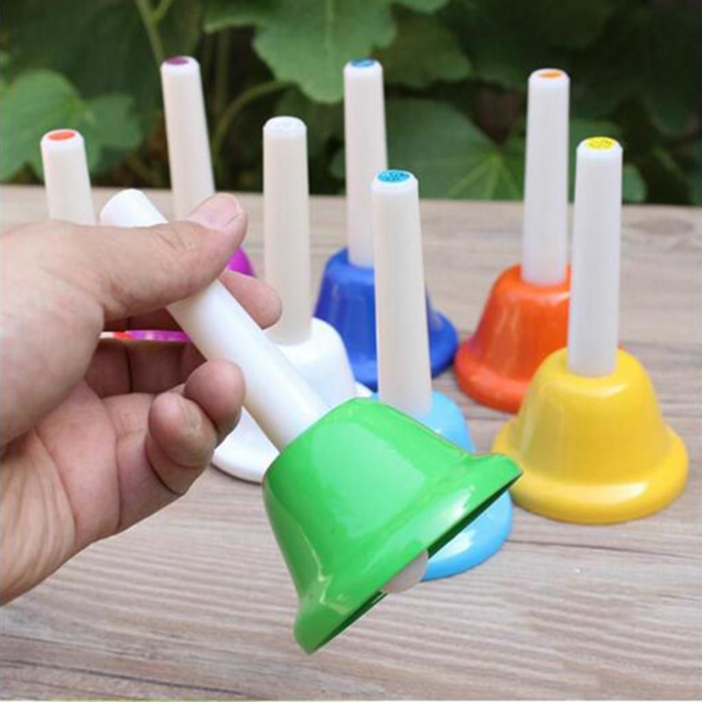 8pcs Coloful Musical Hand , 8 Note Diatonic Bells Musical