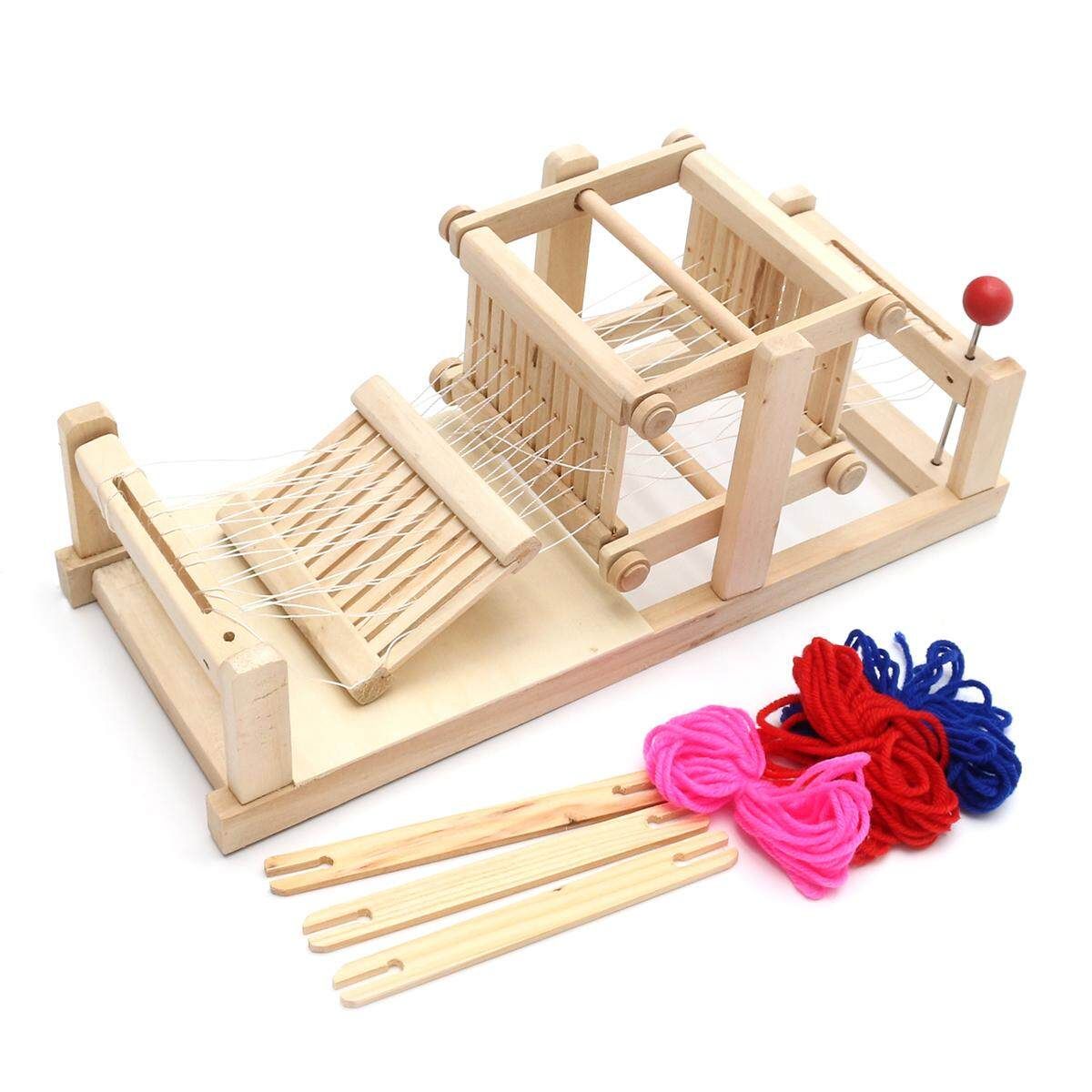 Chinese Traditional Wooden Table Weaving Loom Knitting Machine Model Craft Gift