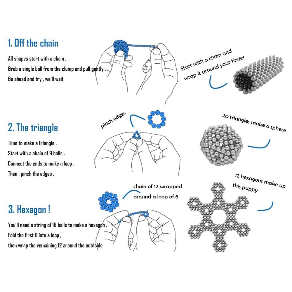1000Pcs 5mm Magnetic Ball Set Magic Magnet Cube Building Toy for Stress Relief Mix 10-Color