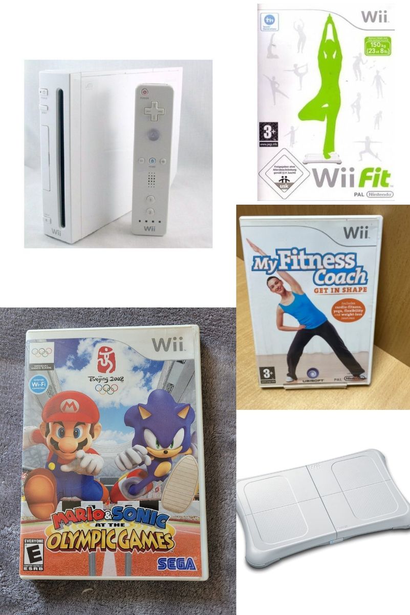 Wii Console & Wii Fit Board+Wii Fit+2 Free Games - Bundle