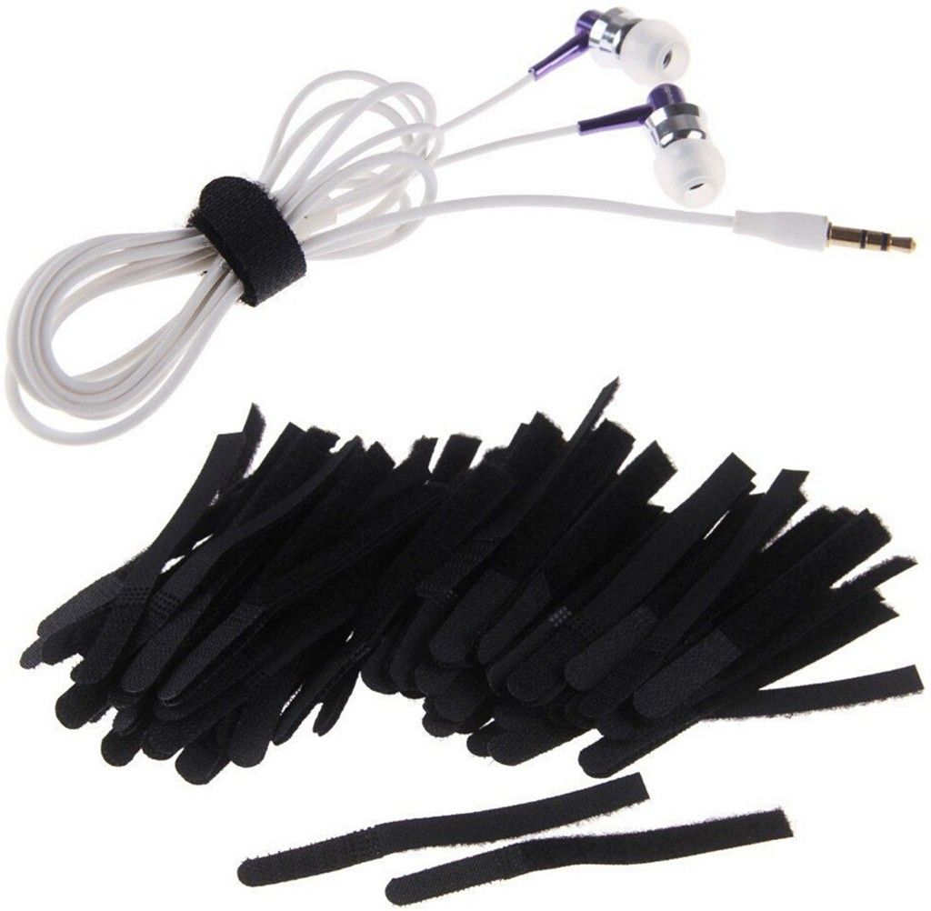100pcs Cable Ties Reusable Fastening Cable Ties Cable Straps Strips Wire Organizer Cord Rope Holder For Laptop PC TV Accessories