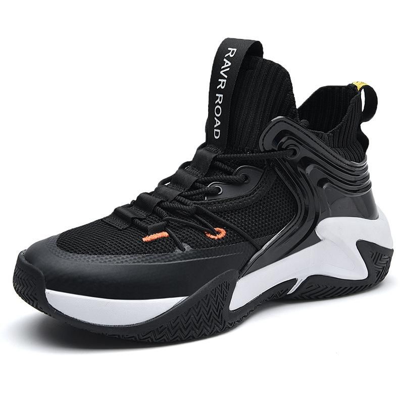 Plus Size (39-46) Basketball Shoes High Top Men's Sneakers Black