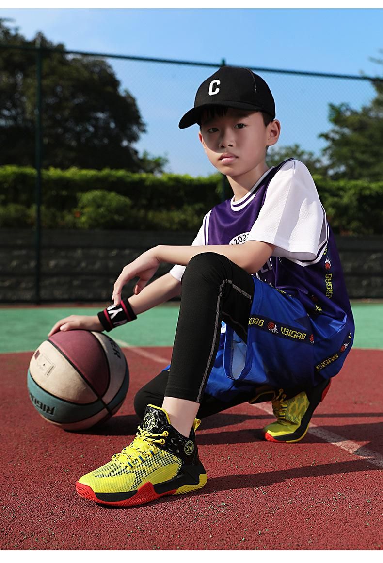 Boys Basketball Shoes Kids Running Basketball Shoes Yellow