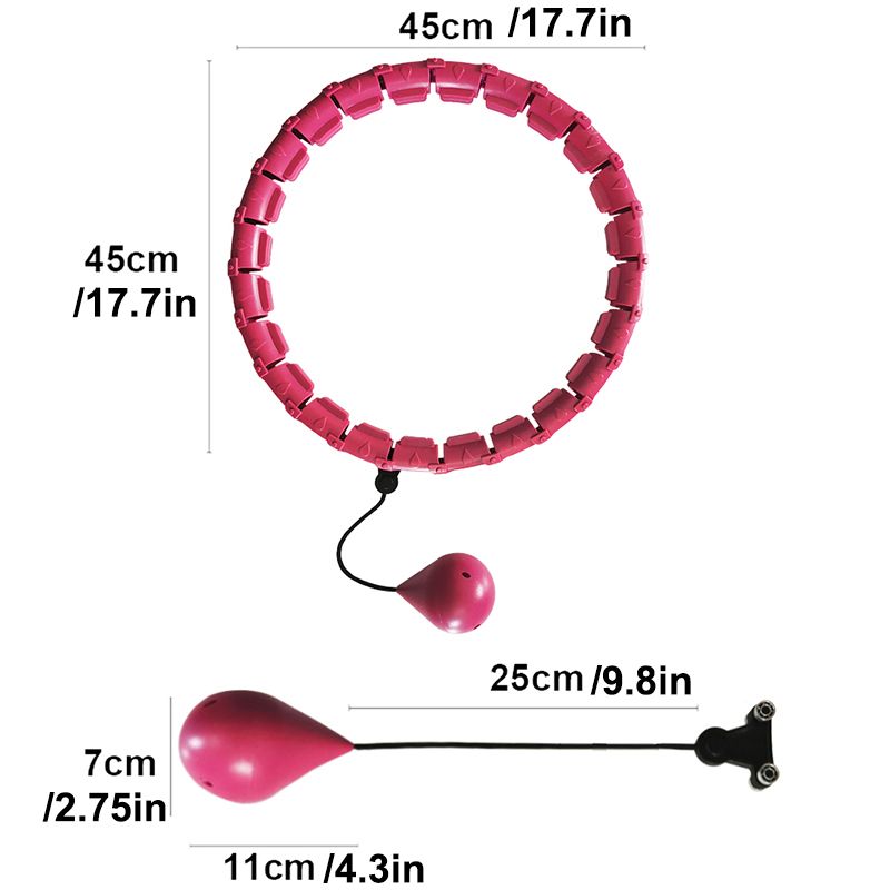 Adjustable Sport Hoops Waist Circle Fitness Smart Hoola Hoop Weight Loss Massage-Pink