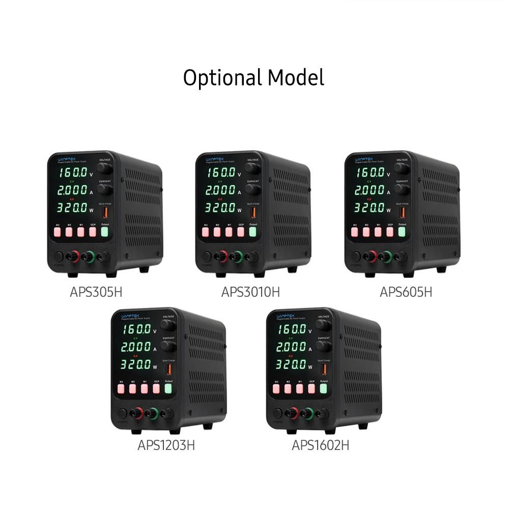 WANPTEK Bench DC Power Supply Variable 160V 2A Digital Display Adjustable Switching Regulated Power Supply CV CC with Data Storage, Output Switch, USB Quick Charge Port, Short Circuit Alarm, Encoder Adjustment Knob