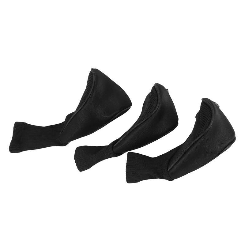 Black Golf Head Covers Driver 1 3 5 Fairway Woods Headcovers for Golf Club Fits All Fairway and Driver Clubs 3Pcs