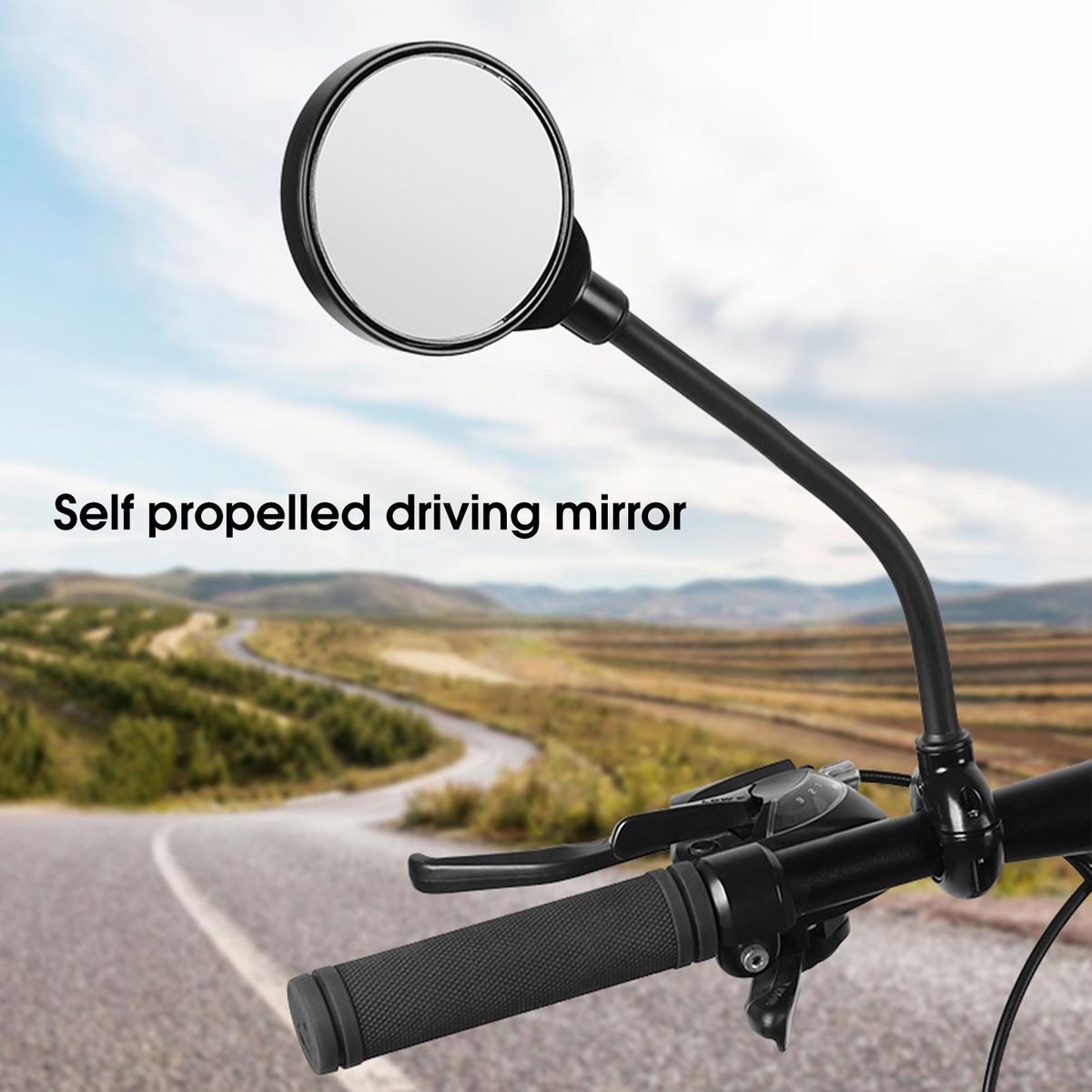 Bicycle Rear Mirror 360 Degree Rotating Safe Rearview Mirror Black