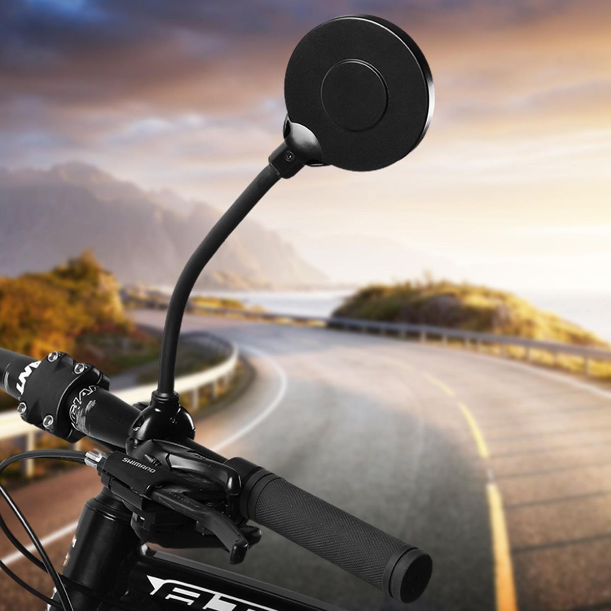 Bicycle Rear Mirror 360 Degree Rotating Safe Rearview Mirror Black