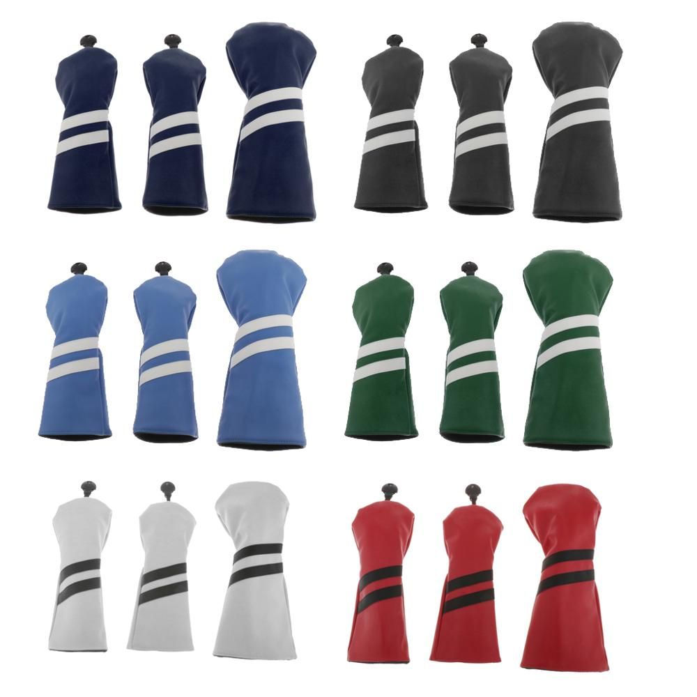 3pcs Golf Headcover No. 13 5 Driver Wood Head Cover With 1