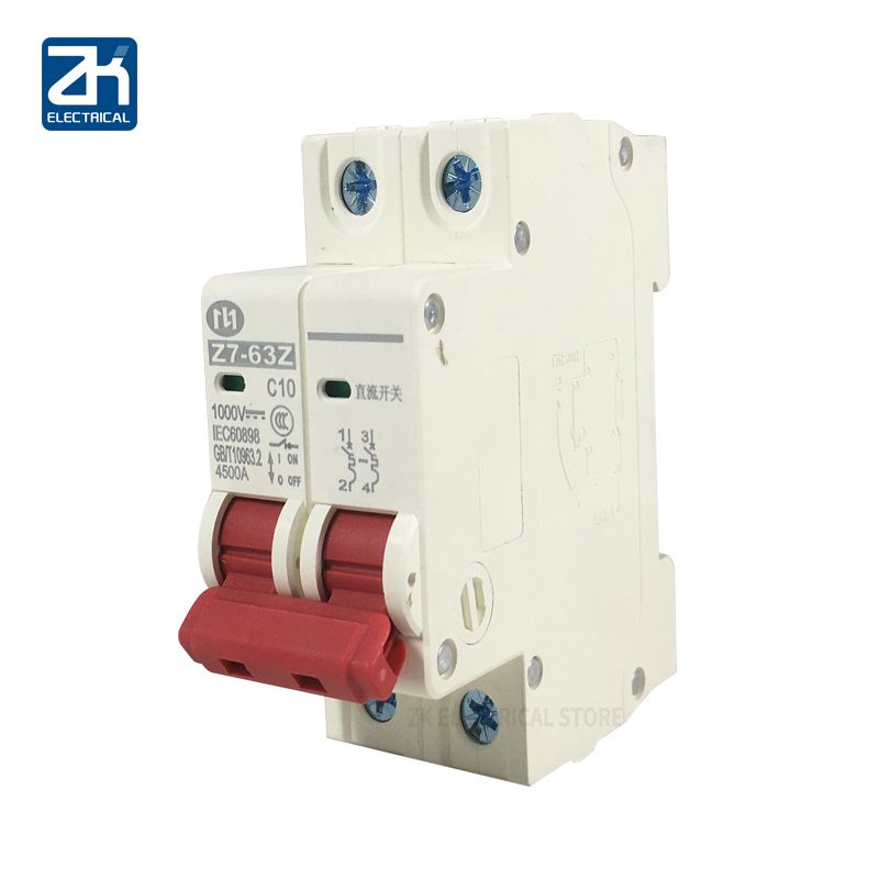 Mini Disyuntor Solar De 2P CC 500V 1000V, 6A, 10A, 16A,