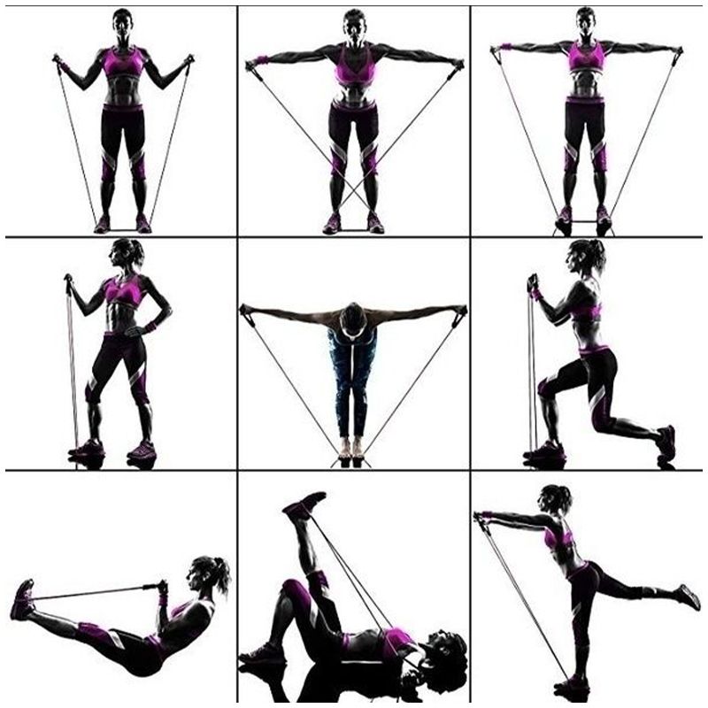 16Pcs Home Fitness Pull Rope Equipment Kit Yoga Body Shape E