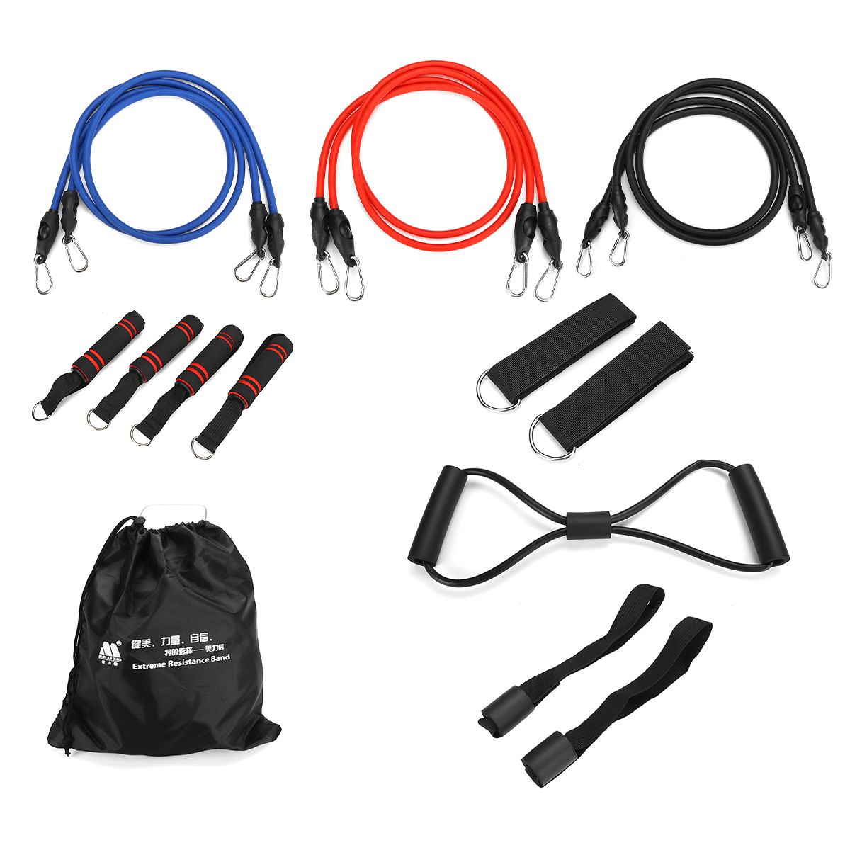 16Pcs Home Fitness Pull Rope Equipment Kit Yoga Body Shape E