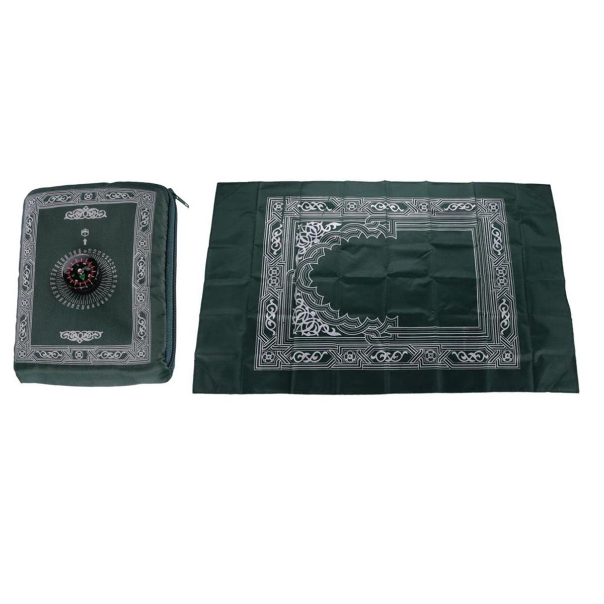 Portable Prayer Mat Rug - Turkish Pocket Praying Rug Thick Dark Green