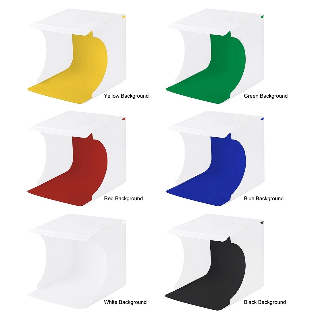 PULUZ 20cm Include 2 LED Panels Folding Portable 1100LM Light Photo Lighting Studio Shooting Tent Box Kit With 6 Colors Backdrops (Black, White, Orange, Red, Green, Blue), Unfold Size: 24cm X 23cm X 22cm