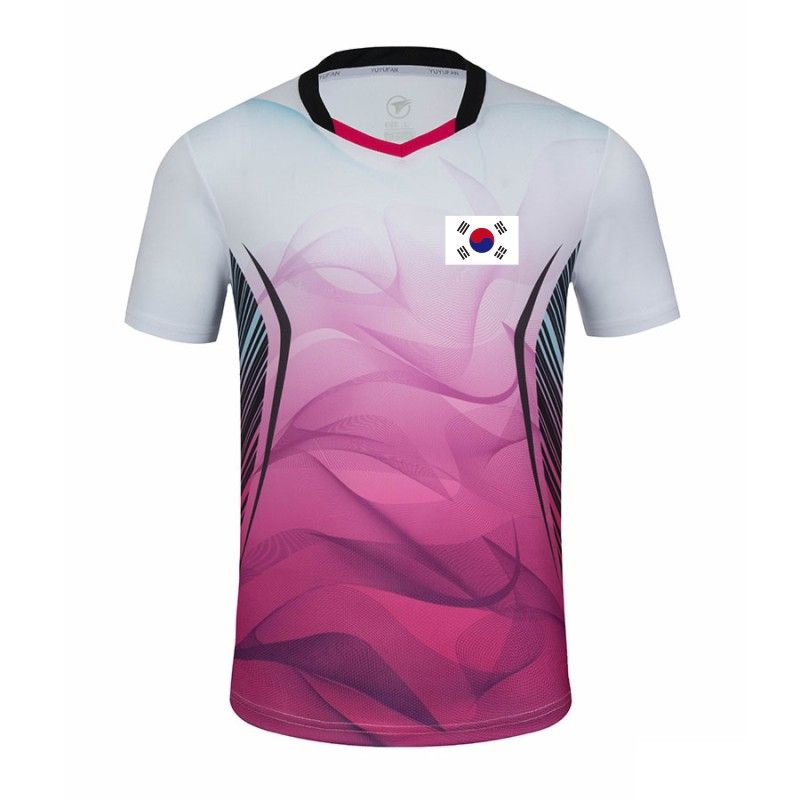Korea Flag Tennis T Shirt For Men Women, Quick Dry Badminton Shirt Sport Kits, Girl Table Tennis Jerseys, Team Athletic Tops Tee