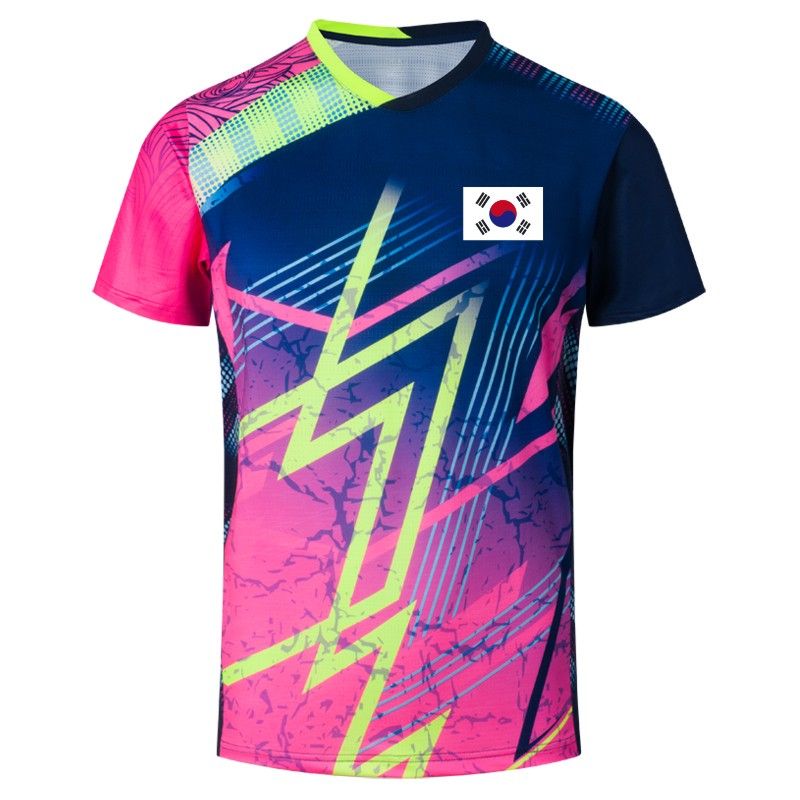 Korea Flag Tennis T Shirt For Men Women, Quick Dry Badminton Shirt Sport Kits, Girl Table Tennis Jerseys, Team Athletic Tops Tee