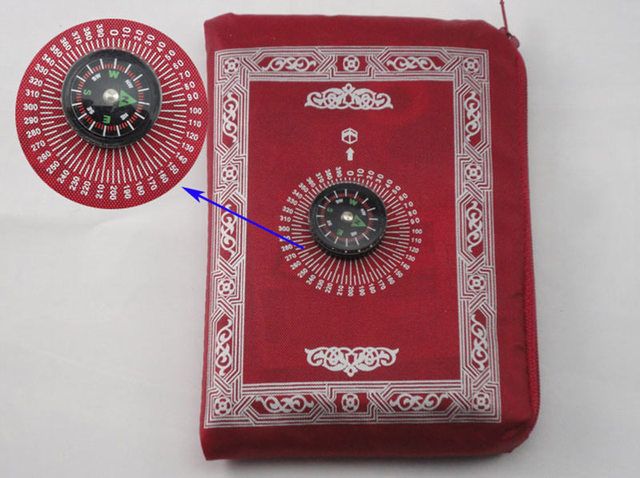Portable Waterproof Muslim Prayer Mat Travel Compass Pocket