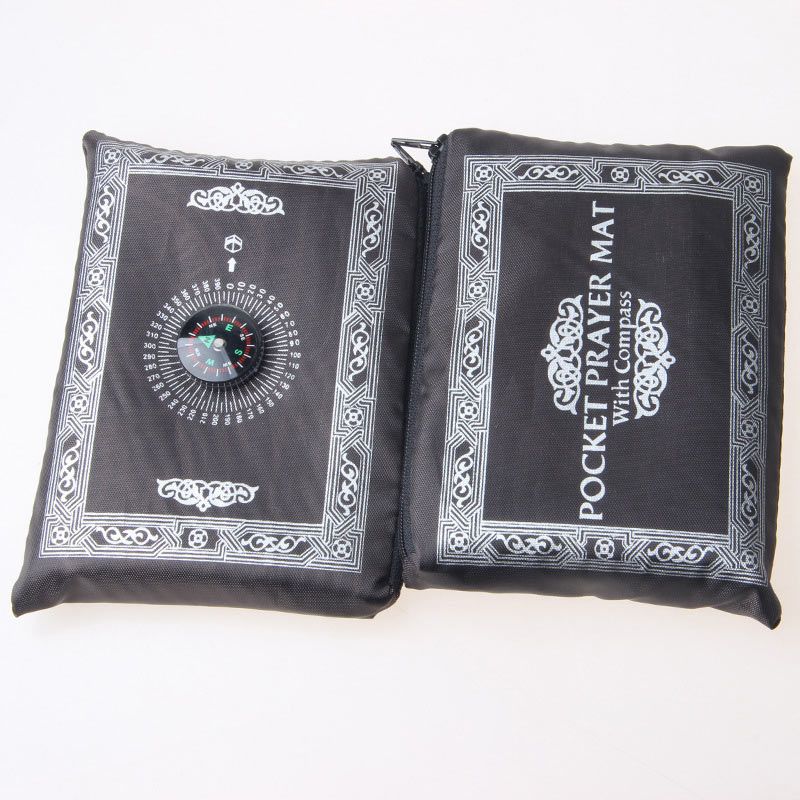Portable Waterproof Muslim Prayer Mat Travel Compass Pocket