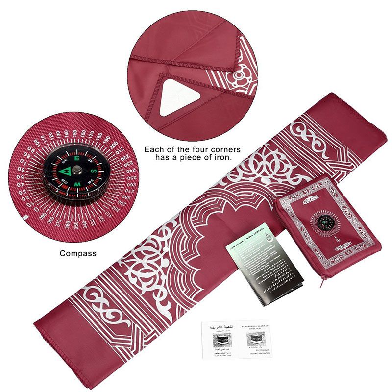Portable Waterproof Muslim Prayer Mat Travel Compass Pocket