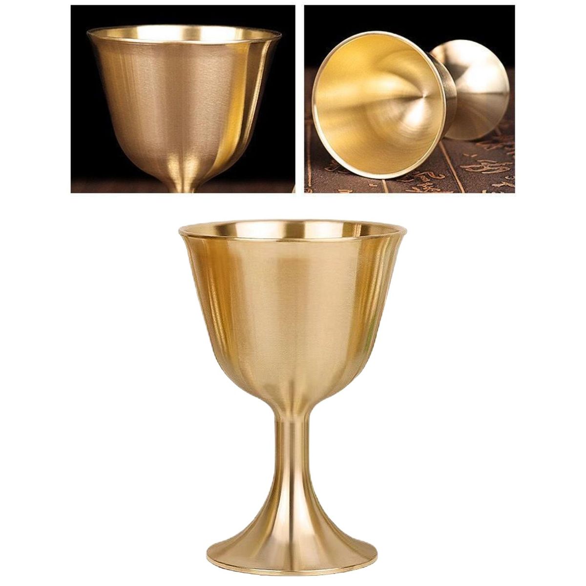 Brass Wine Goblet Liqueur Glasses Cup For Buddha House Parties , M
