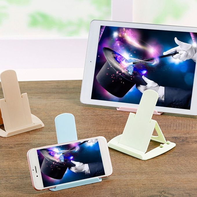Foldable Phone Holder Grip Bra Ket Adjustable Desktop Holder  Radle Stand-pink