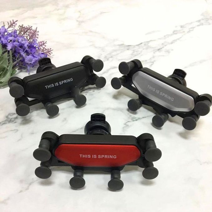 Non-Slip Automati  Grip  Ar Phone Holder Stand Gravity Bra Ket Phone Holder-black