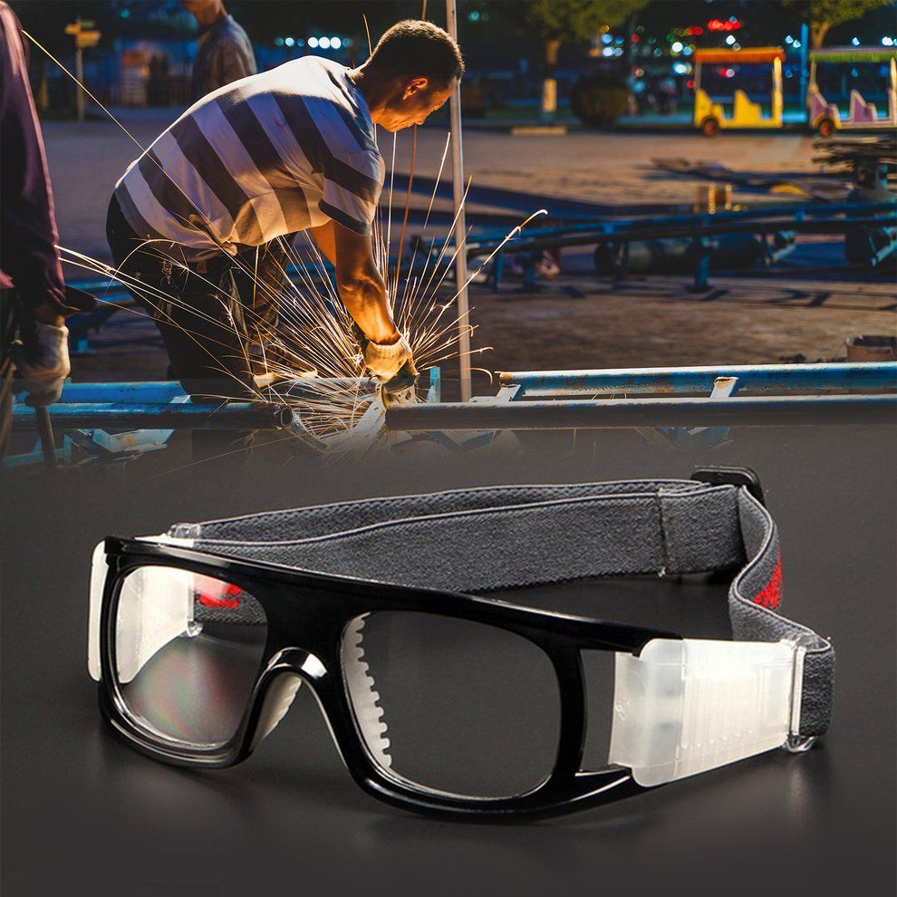 Anti-Impact Shockproof Sport Basketball Football Eyewear   Eye Glasses-bright Black