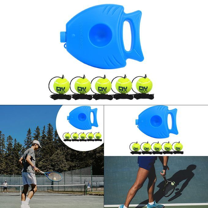 Practical Tennis Trainer Practice Aids Kit Long Trainer And 5 Balls