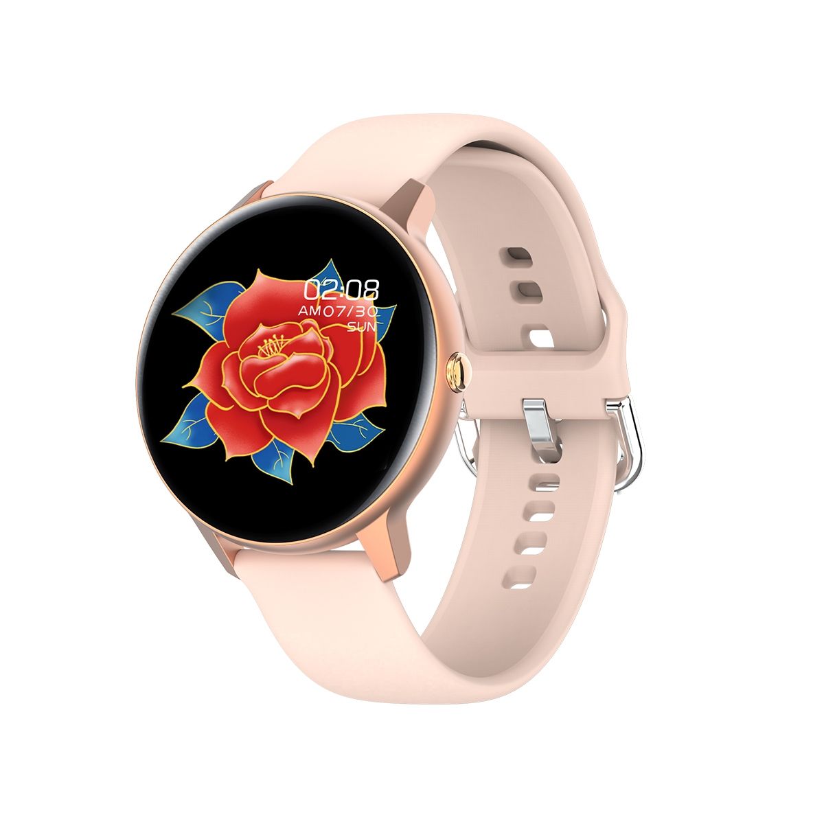 Smart Watch, IP68 Waterproof, Support Temperature/Heart Rate/Blood Pressure/Sleep  Monitoring(Pink)