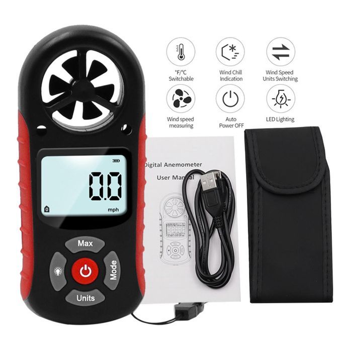 Handheld 8 In 1 Digital Anemometer For Measuring Wind Chill Index