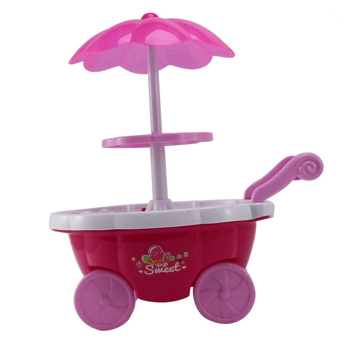 Simulation Small Carts Girl Mini Candy Cart Ice Cream Shop Supermarket Children 'S Toys Playing Home Pink