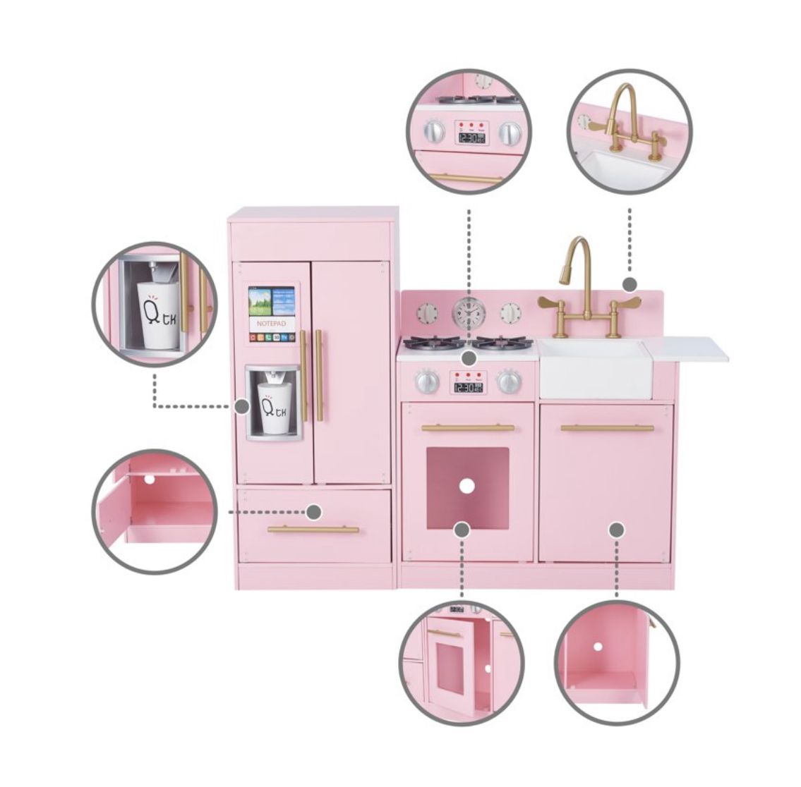 Teamson Kids - Little Chef Chelsea Modern Play Kitchen, Pink