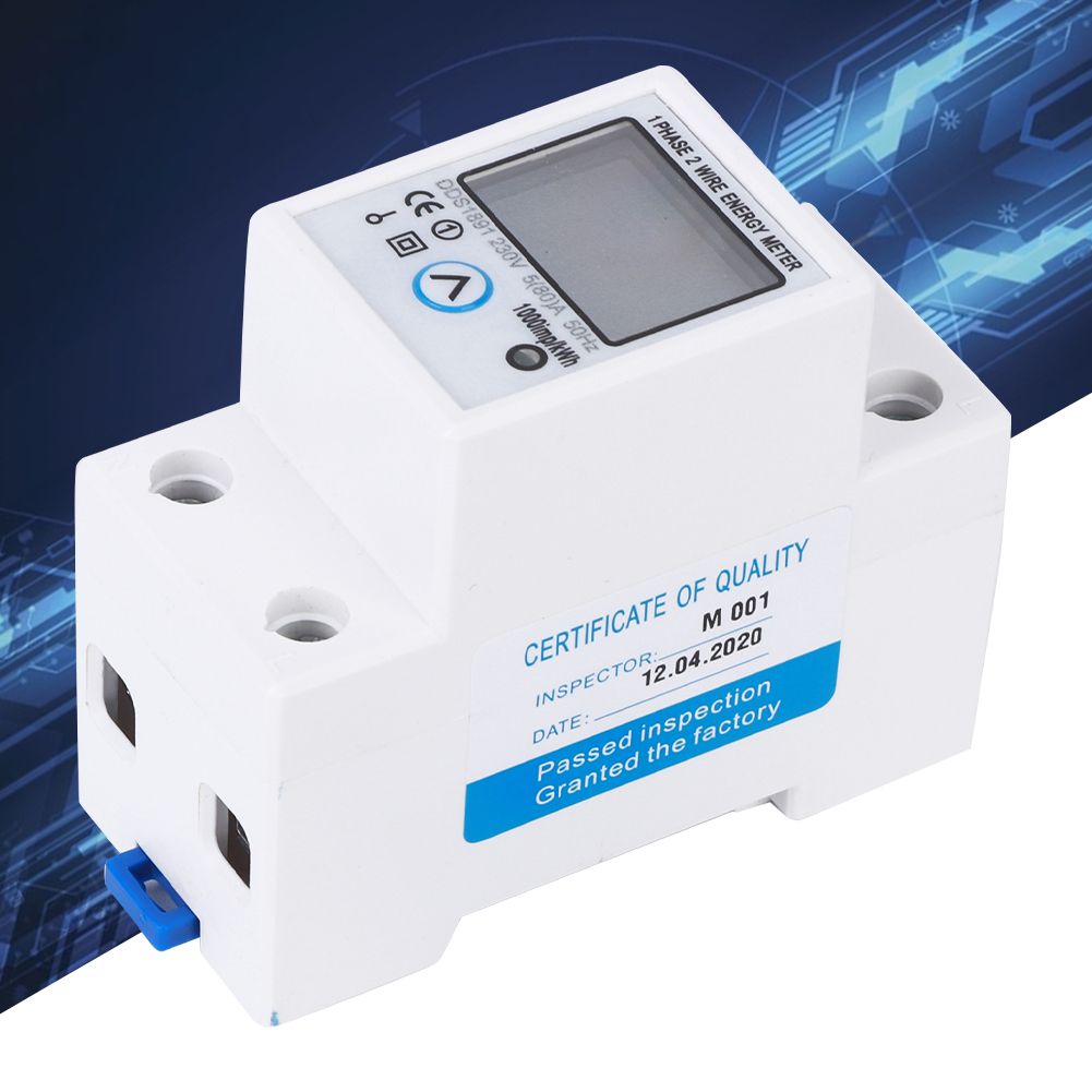 Single Phase Meter Accuracy Large Screen DDS1891 Meter Multifunction Middle On Reset DDS1891 2P Rail Energy Meter