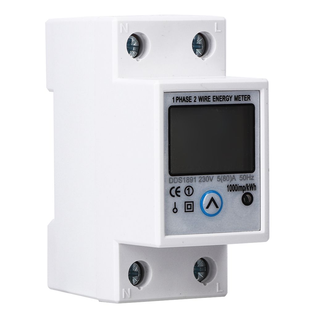 Single Phase Meter Accuracy Large Screen DDS1891 Meter Multifunction Middle On Reset DDS1891 2P Rail Energy Meter