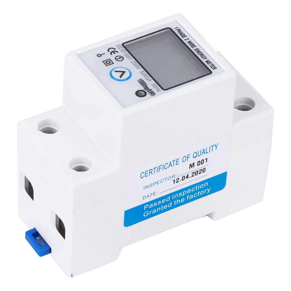Single Phase Meter Accuracy Large Screen DDS1891 Meter Multifunction Middle On Reset DDS1891 2P Rail Energy Meter