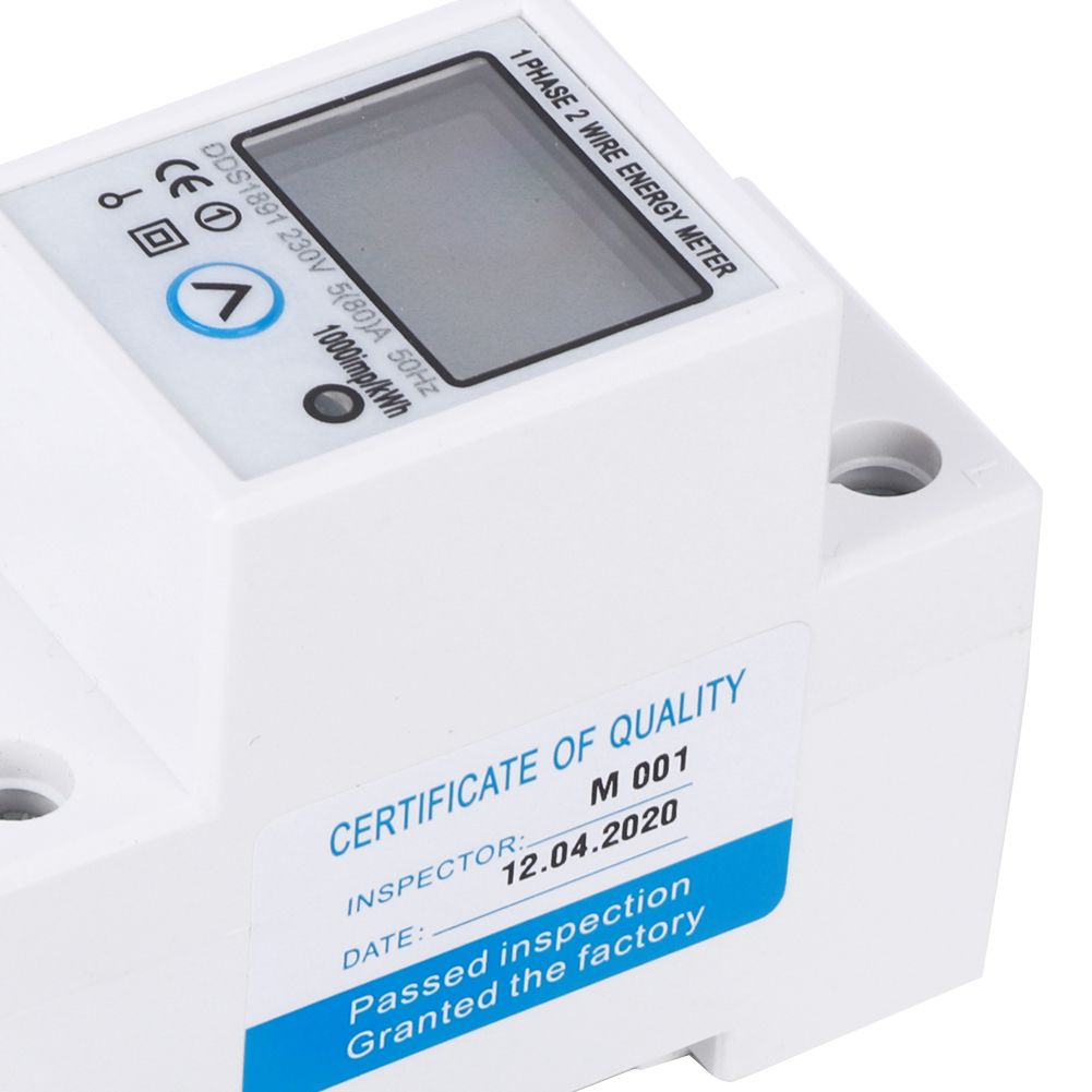 Single Phase Meter Accuracy Large Screen DDS1891 Meter Multifunction Middle On Reset DDS1891 2P Rail Energy Meter
