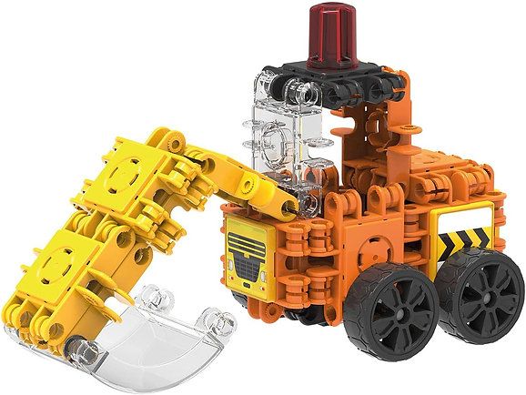Mini Construction Set 30 Piece 4 In 1 Excavator, Yellow And