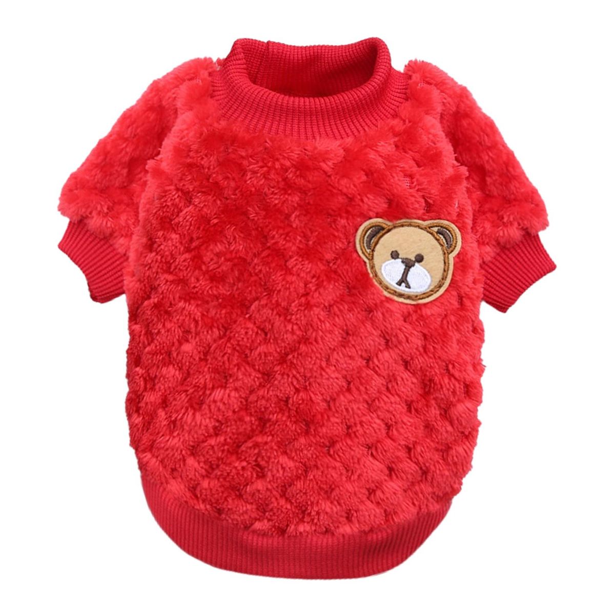 Dog Pullover Pet Dog Thickened Coral Fleece Top Red