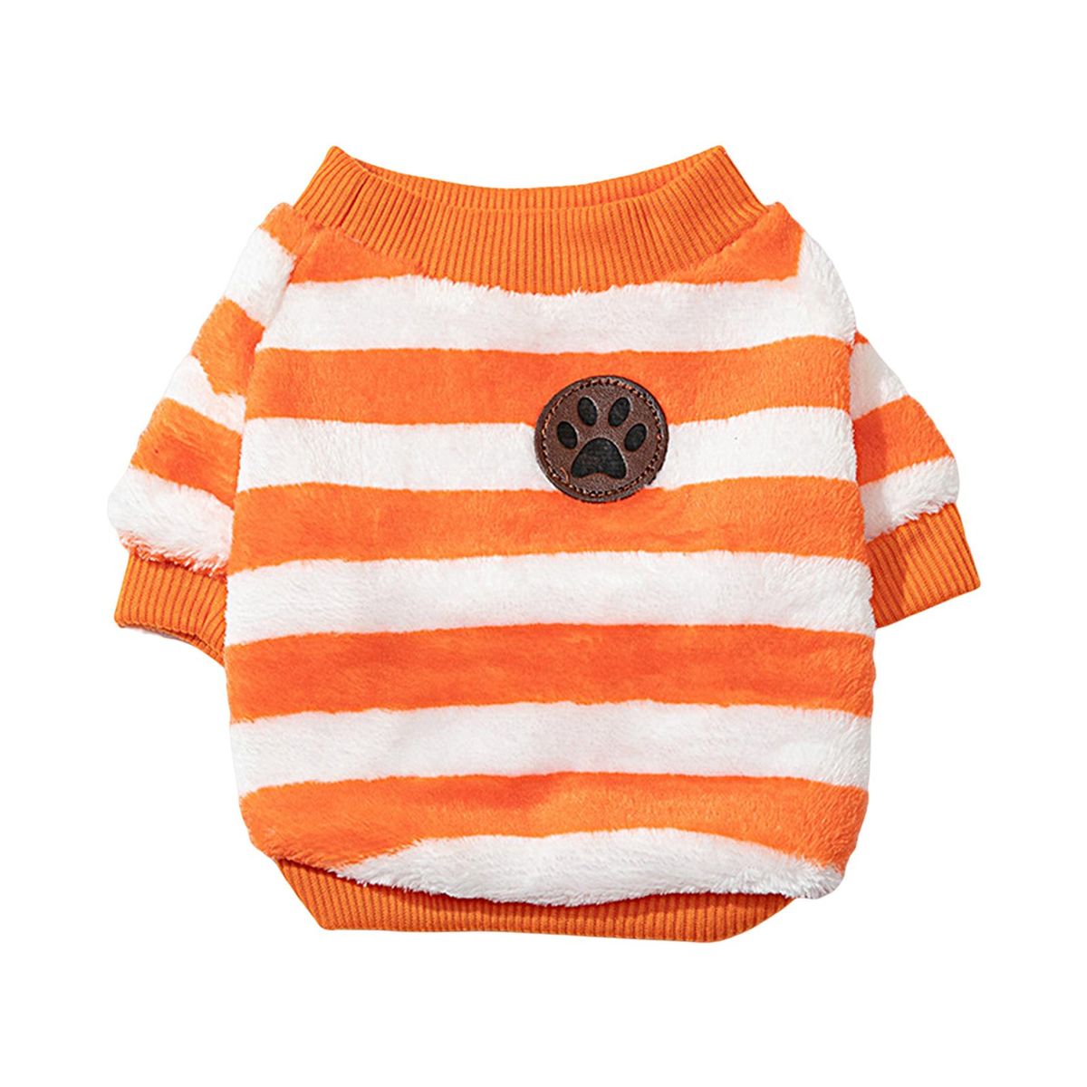 Dog Pullover Stripes Pet Dog Cat Two-legged Blouse Top Orange
