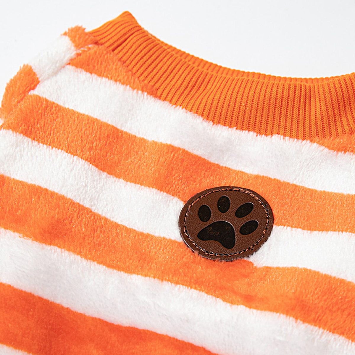 Dog Pullover Stripes Pet Dog Cat Two-legged Blouse Top Orange