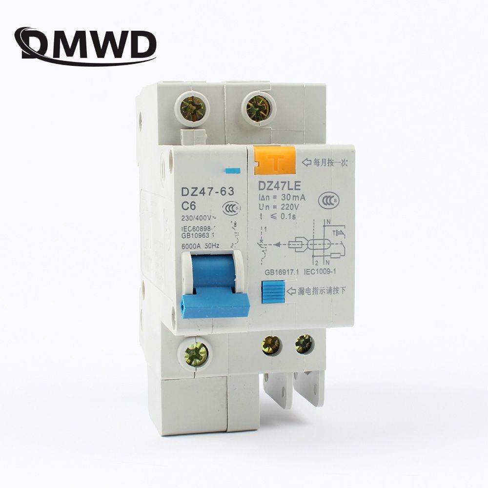 DZ47LE-63 1P+N 6A 10A 16A 20A 230V~ 40A 50A 63A 50 60HZ