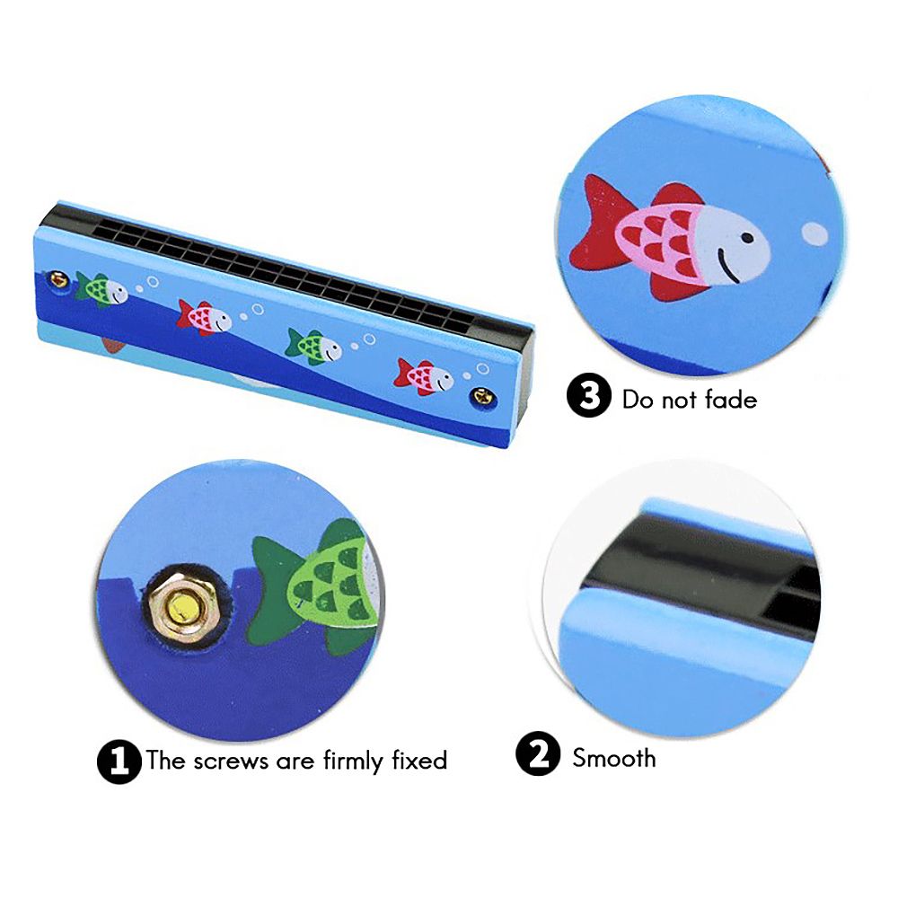 Wooden Harmonica For Children Toys Musical Instruments 16