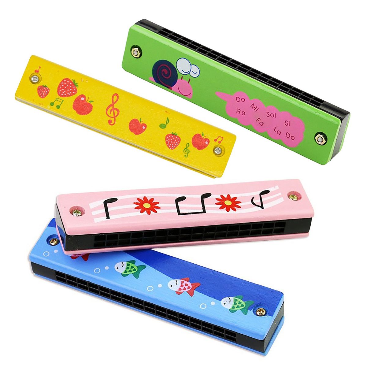 Wooden Harmonica For Children Toys Musical Instruments 16